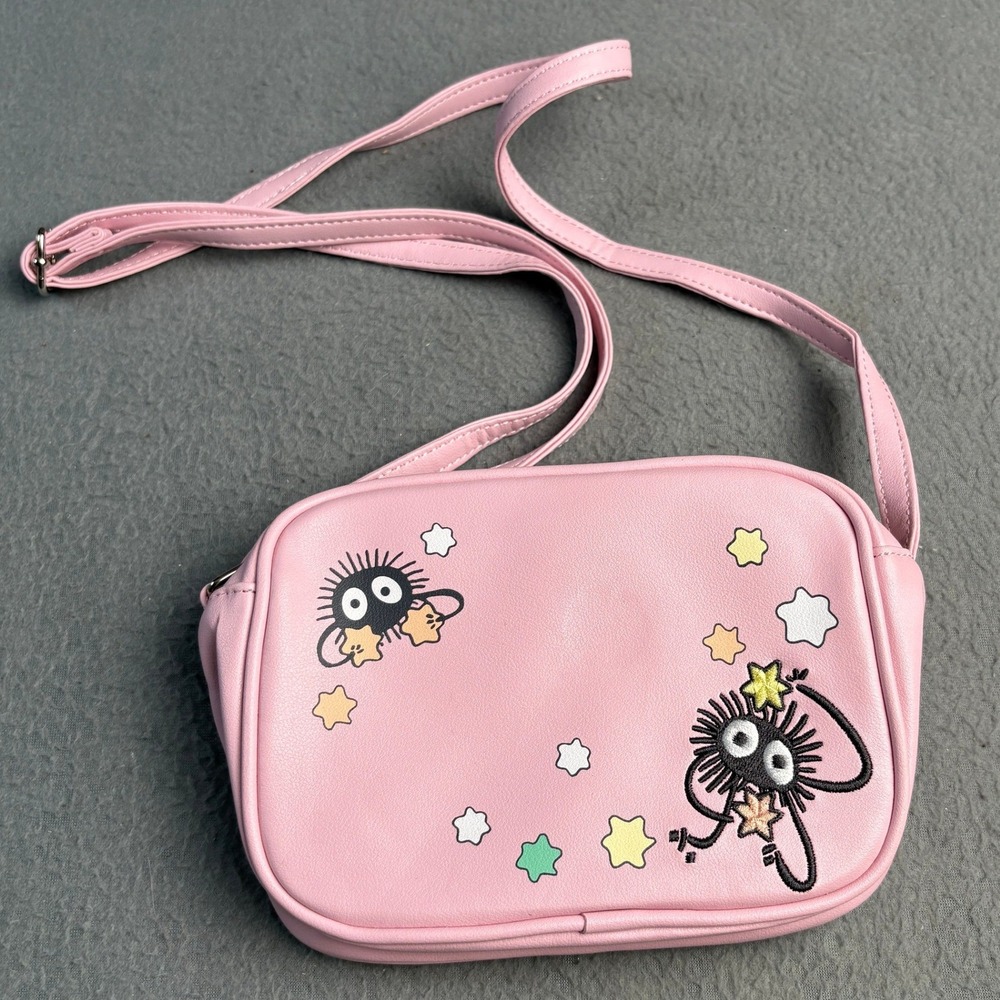 Studio Ghibli Spirited Away Soot Sprite Crossbody Bag Pink Faux Leather Kawaii